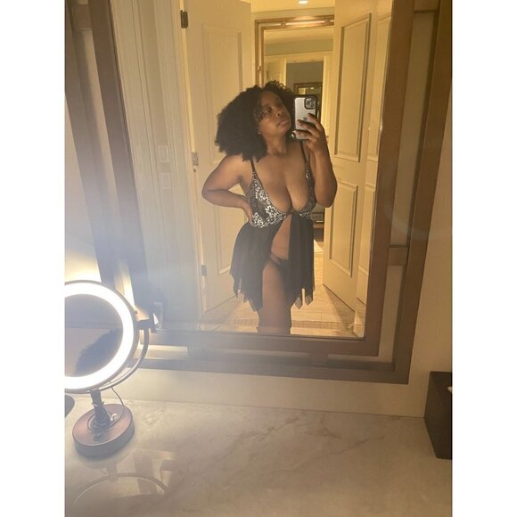 SEXY Black Lace Lingerie Teddy Babydoll Strappy Chemise Dress Mesh Romantic NWT - Picture 9 of 11